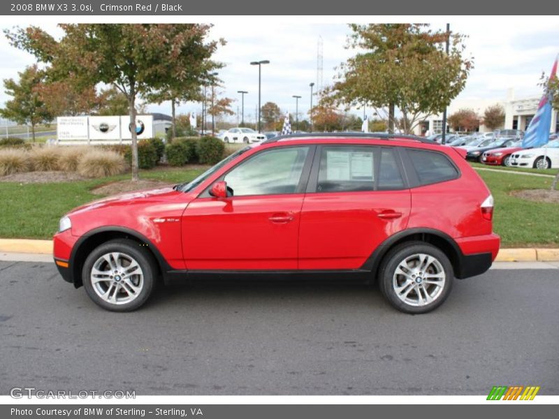 Crimson Red / Black 2008 BMW X3 3.0si
