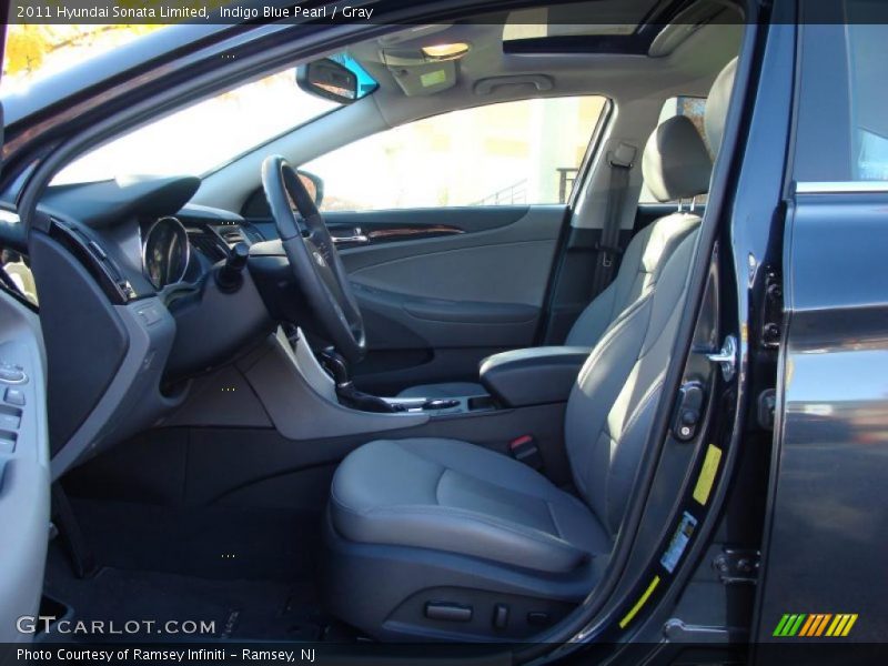 Indigo Blue Pearl / Gray 2011 Hyundai Sonata Limited