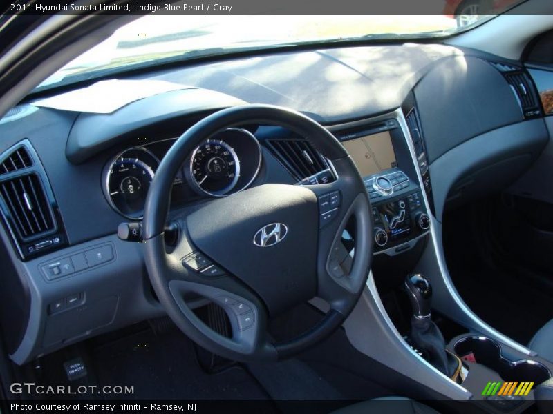 Indigo Blue Pearl / Gray 2011 Hyundai Sonata Limited