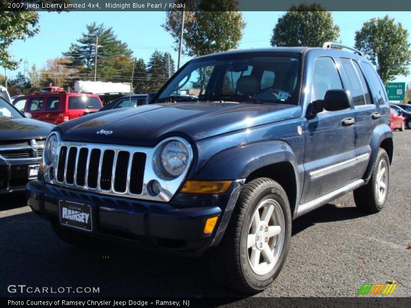 Midnight Blue Pearl / Khaki 2007 Jeep Liberty Limited 4x4