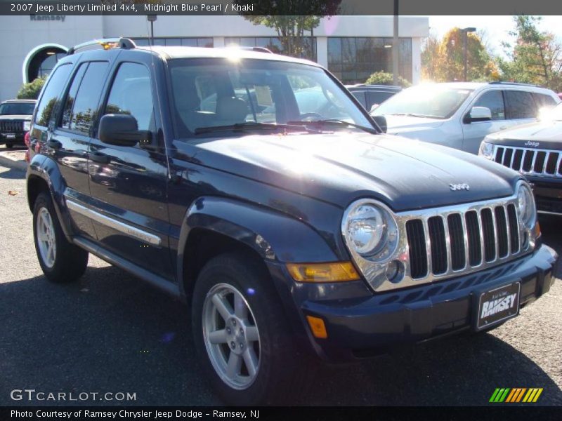Midnight Blue Pearl / Khaki 2007 Jeep Liberty Limited 4x4