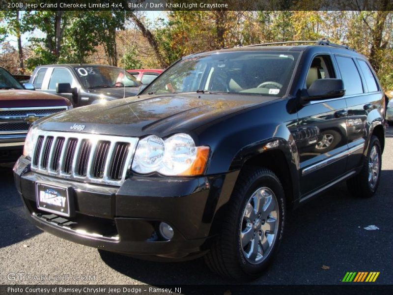 Black / Dark Khaki/Light Graystone 2008 Jeep Grand Cherokee Limited 4x4