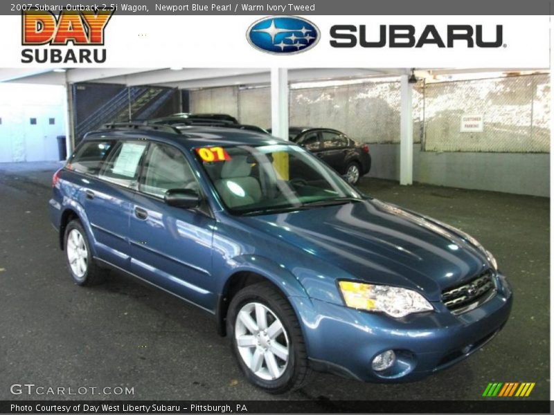 Newport Blue Pearl / Warm Ivory Tweed 2007 Subaru Outback 2.5i Wagon