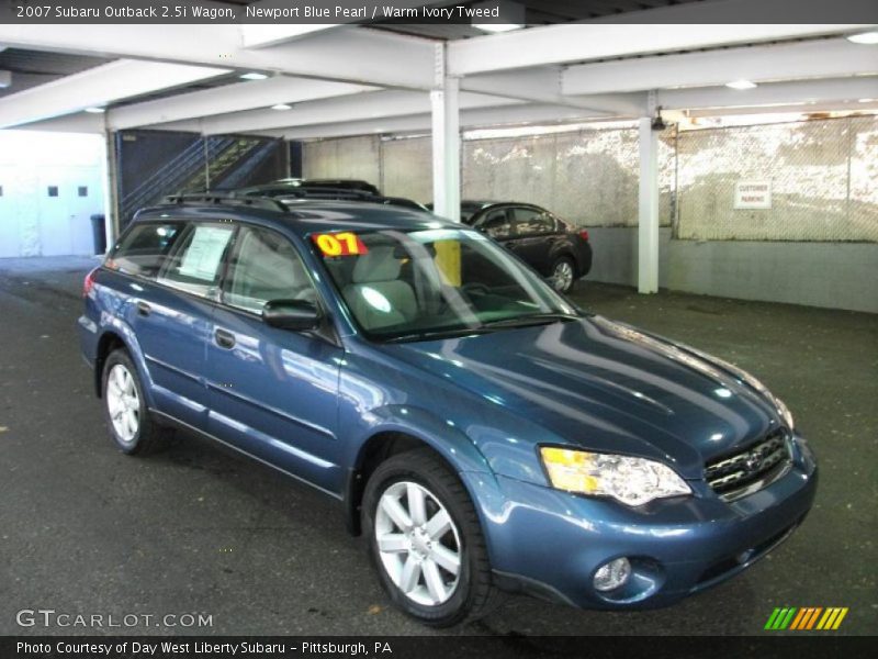 Newport Blue Pearl / Warm Ivory Tweed 2007 Subaru Outback 2.5i Wagon