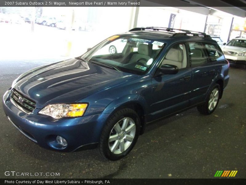 Newport Blue Pearl / Warm Ivory Tweed 2007 Subaru Outback 2.5i Wagon