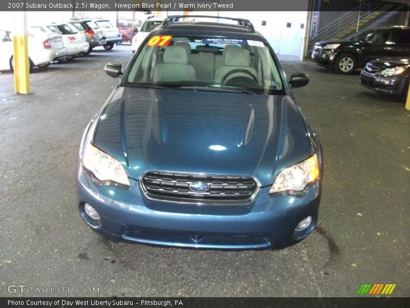 Newport Blue Pearl / Warm Ivory Tweed 2007 Subaru Outback 2.5i Wagon
