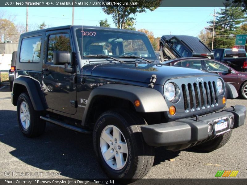 Steel Blue Metallic / Dark Khaki/Medium Khaki 2007 Jeep Wrangler X 4x4