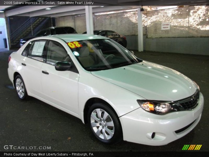 Satin White Pearl / Ivory 2008 Subaru Impreza 2.5i Sedan