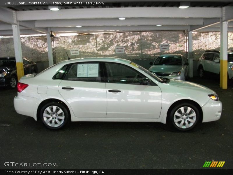 Satin White Pearl / Ivory 2008 Subaru Impreza 2.5i Sedan