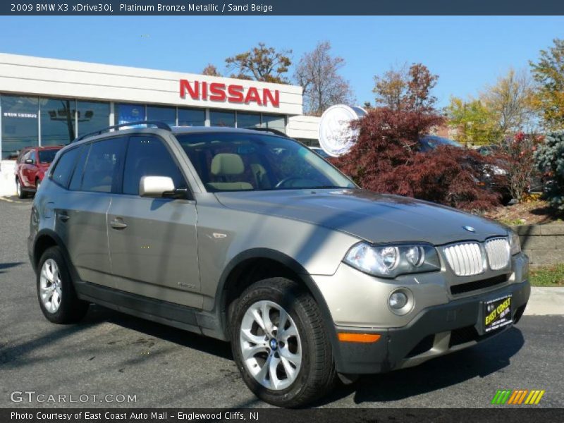 Platinum Bronze Metallic / Sand Beige 2009 BMW X3 xDrive30i