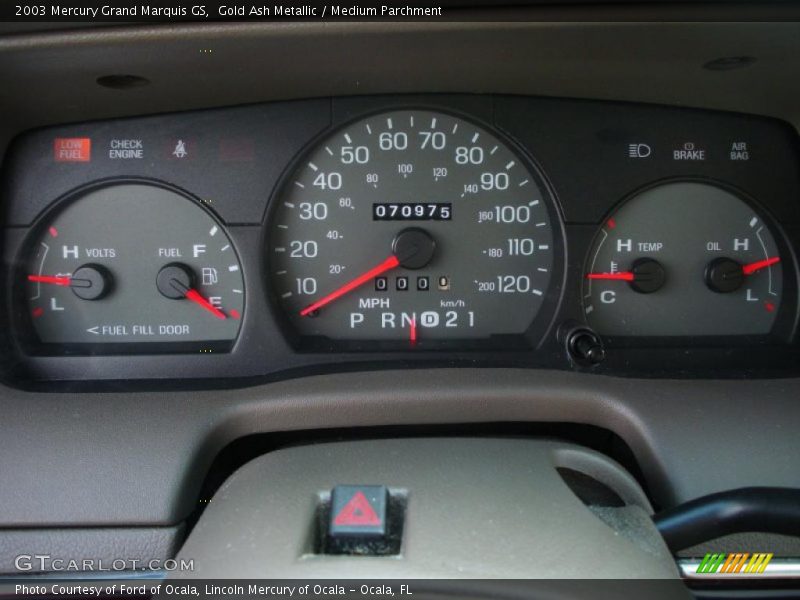Gold Ash Metallic / Medium Parchment 2003 Mercury Grand Marquis GS