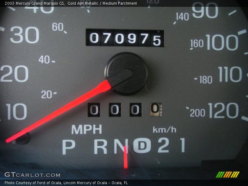 Gold Ash Metallic / Medium Parchment 2003 Mercury Grand Marquis GS