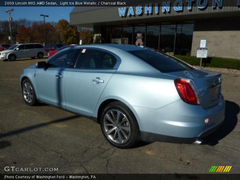 Light Ice Blue Metallic / Charcoal Black 2009 Lincoln MKS AWD Sedan