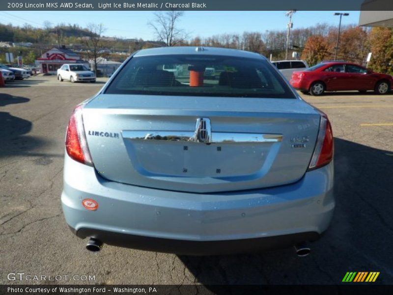 Light Ice Blue Metallic / Charcoal Black 2009 Lincoln MKS AWD Sedan