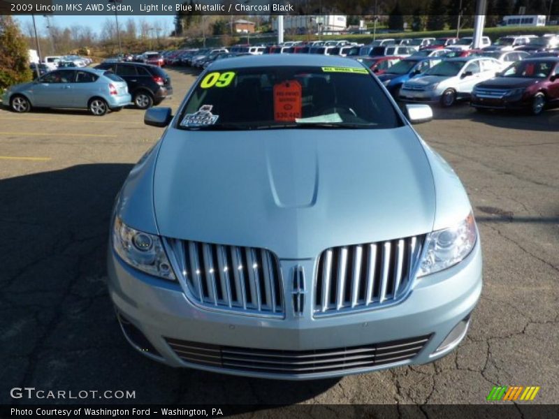 Light Ice Blue Metallic / Charcoal Black 2009 Lincoln MKS AWD Sedan