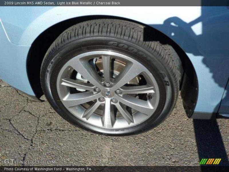 Light Ice Blue Metallic / Charcoal Black 2009 Lincoln MKS AWD Sedan