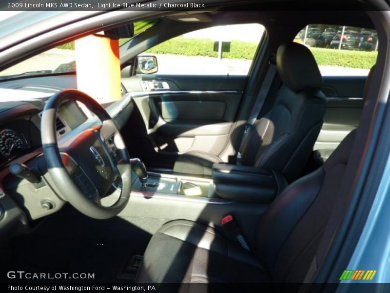 Light Ice Blue Metallic / Charcoal Black 2009 Lincoln MKS AWD Sedan