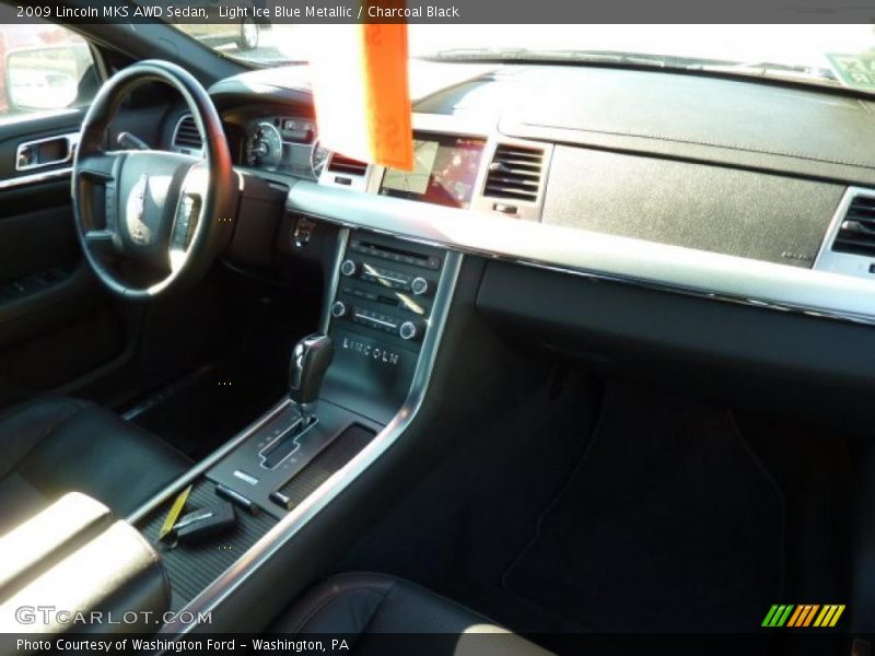 Light Ice Blue Metallic / Charcoal Black 2009 Lincoln MKS AWD Sedan