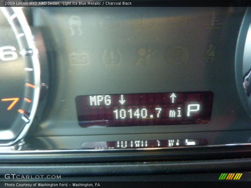 Light Ice Blue Metallic / Charcoal Black 2009 Lincoln MKS AWD Sedan