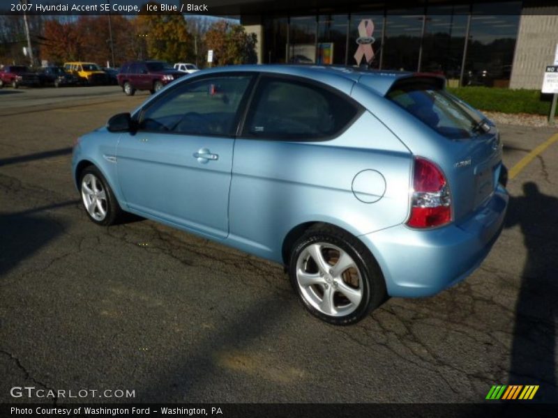 Ice Blue / Black 2007 Hyundai Accent SE Coupe