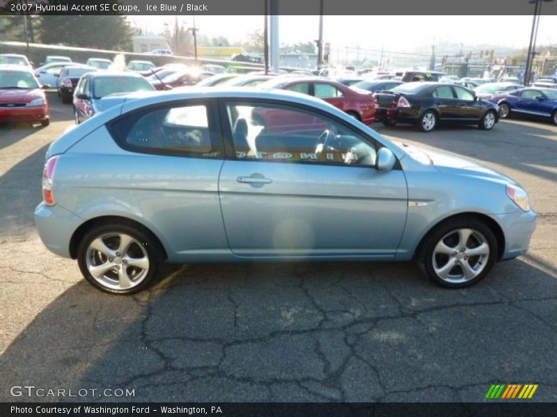 Ice Blue / Black 2007 Hyundai Accent SE Coupe