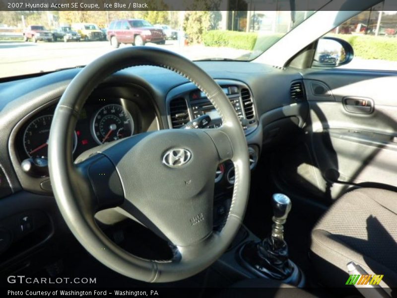 Ice Blue / Black 2007 Hyundai Accent SE Coupe