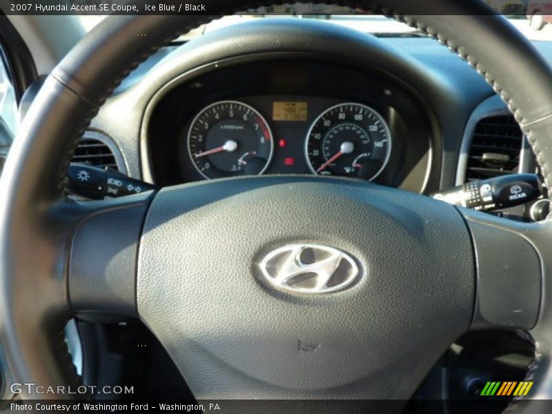 Ice Blue / Black 2007 Hyundai Accent SE Coupe