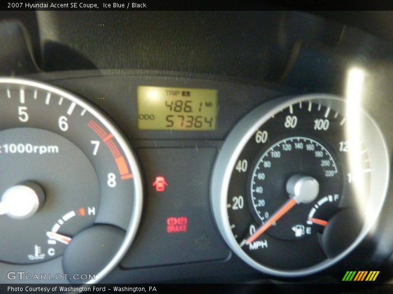 Ice Blue / Black 2007 Hyundai Accent SE Coupe