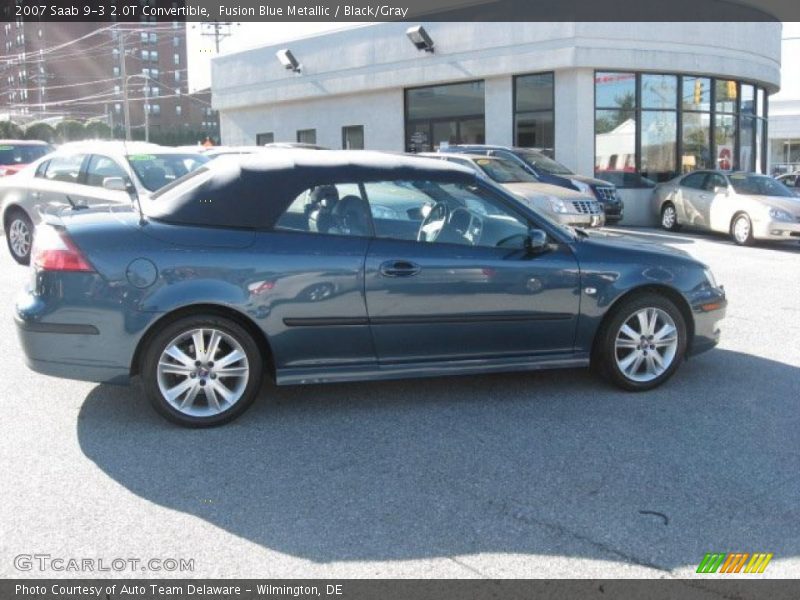 Fusion Blue Metallic / Black/Gray 2007 Saab 9-3 2.0T Convertible
