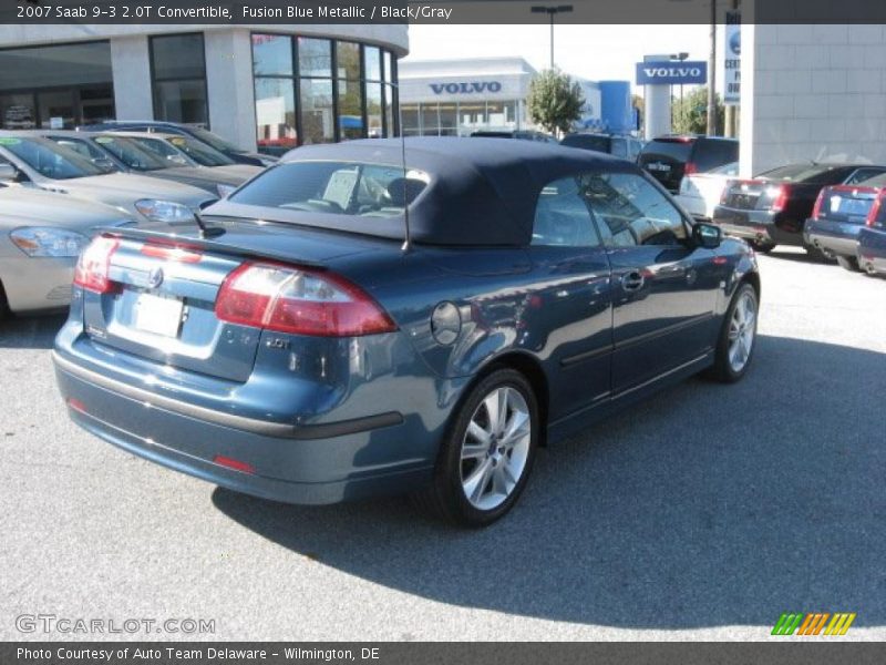 Fusion Blue Metallic / Black/Gray 2007 Saab 9-3 2.0T Convertible