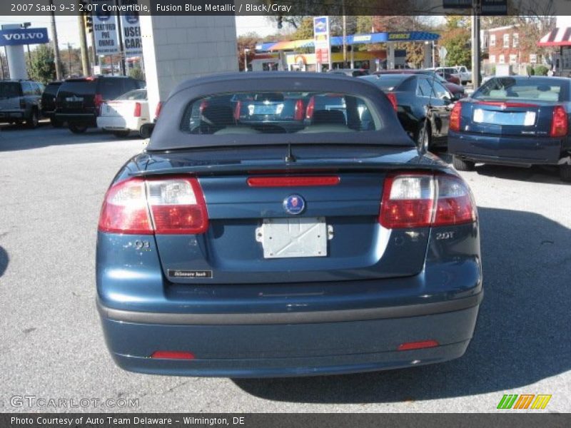 Fusion Blue Metallic / Black/Gray 2007 Saab 9-3 2.0T Convertible