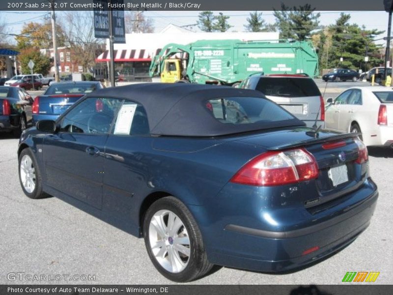 Fusion Blue Metallic / Black/Gray 2007 Saab 9-3 2.0T Convertible
