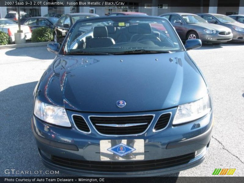 Fusion Blue Metallic / Black/Gray 2007 Saab 9-3 2.0T Convertible