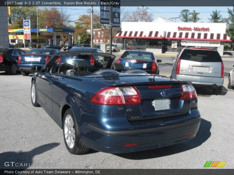 Fusion Blue Metallic / Black/Gray 2007 Saab 9-3 2.0T Convertible