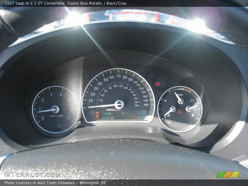 Fusion Blue Metallic / Black/Gray 2007 Saab 9-3 2.0T Convertible
