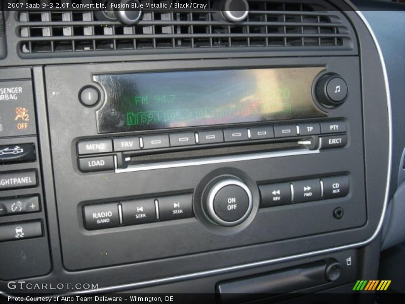 Fusion Blue Metallic / Black/Gray 2007 Saab 9-3 2.0T Convertible