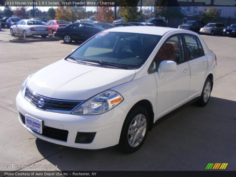 Fresh Powder White / Charcoal 2010 Nissan Versa 1.8 S Sedan