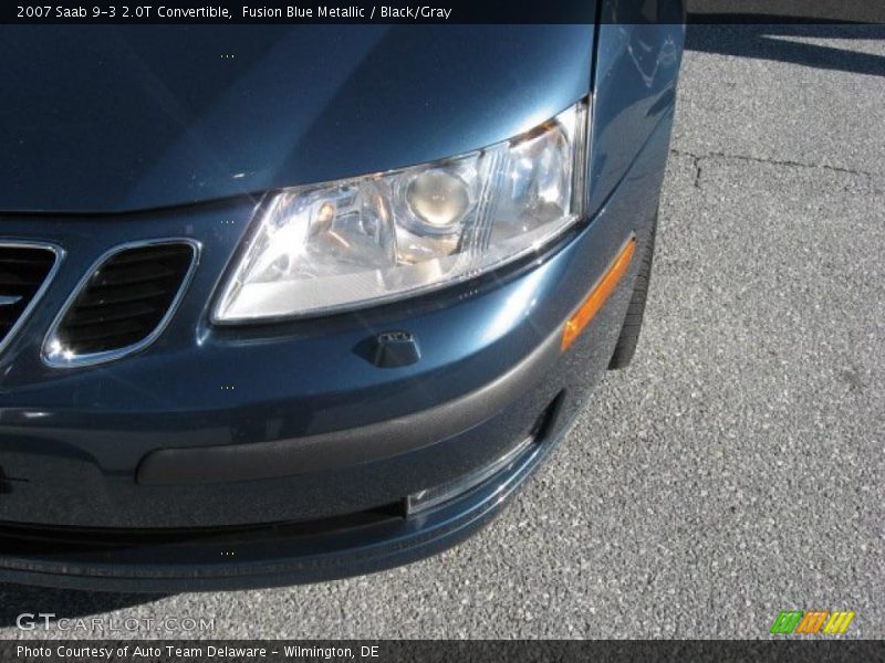 Fusion Blue Metallic / Black/Gray 2007 Saab 9-3 2.0T Convertible