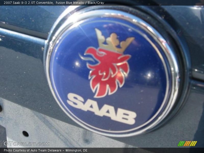 Fusion Blue Metallic / Black/Gray 2007 Saab 9-3 2.0T Convertible