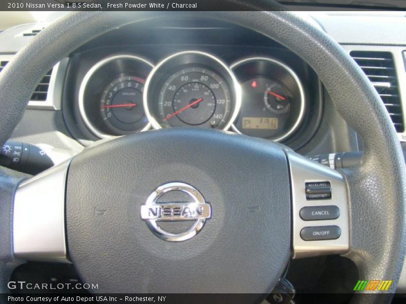 Fresh Powder White / Charcoal 2010 Nissan Versa 1.8 S Sedan