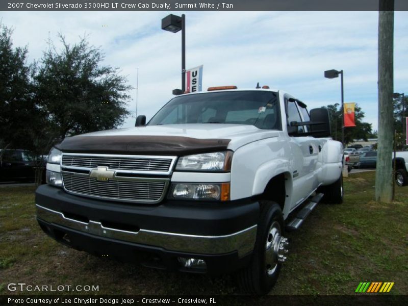 Summit White / Tan 2007 Chevrolet Silverado 3500HD LT Crew Cab Dually