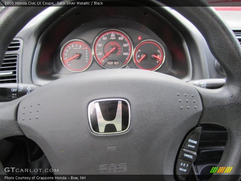 Satin Silver Metallic / Black 2005 Honda Civic LX Coupe