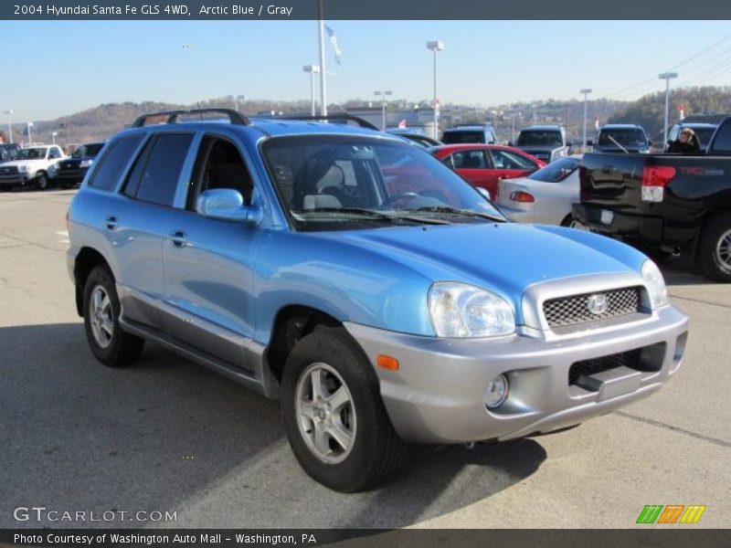 Arctic Blue / Gray 2004 Hyundai Santa Fe GLS 4WD
