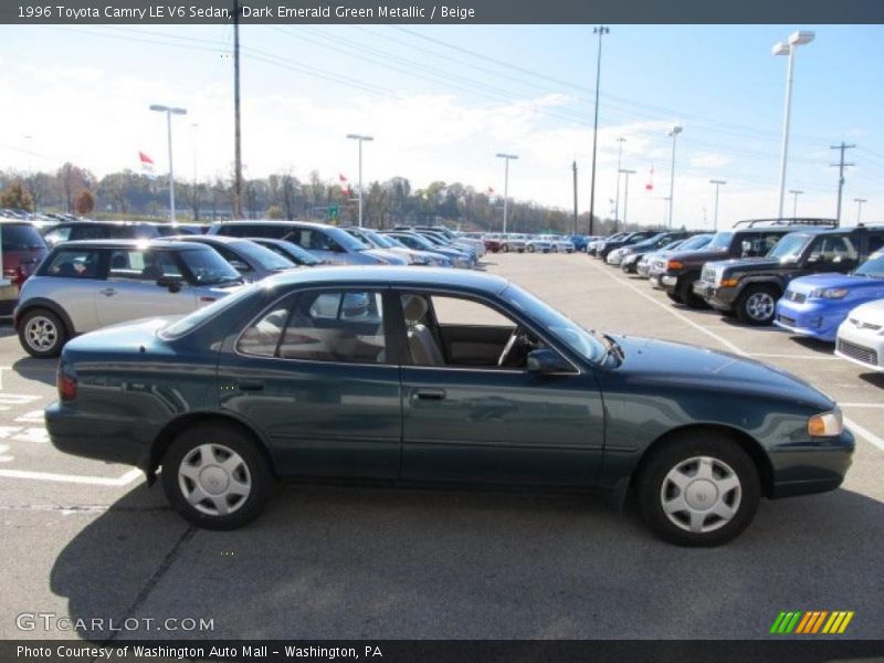 Dark Emerald Green Metallic / Beige 1996 Toyota Camry LE V6 Sedan