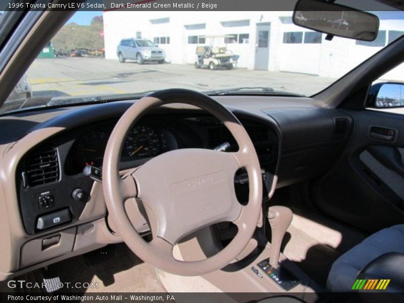 Dark Emerald Green Metallic / Beige 1996 Toyota Camry LE V6 Sedan