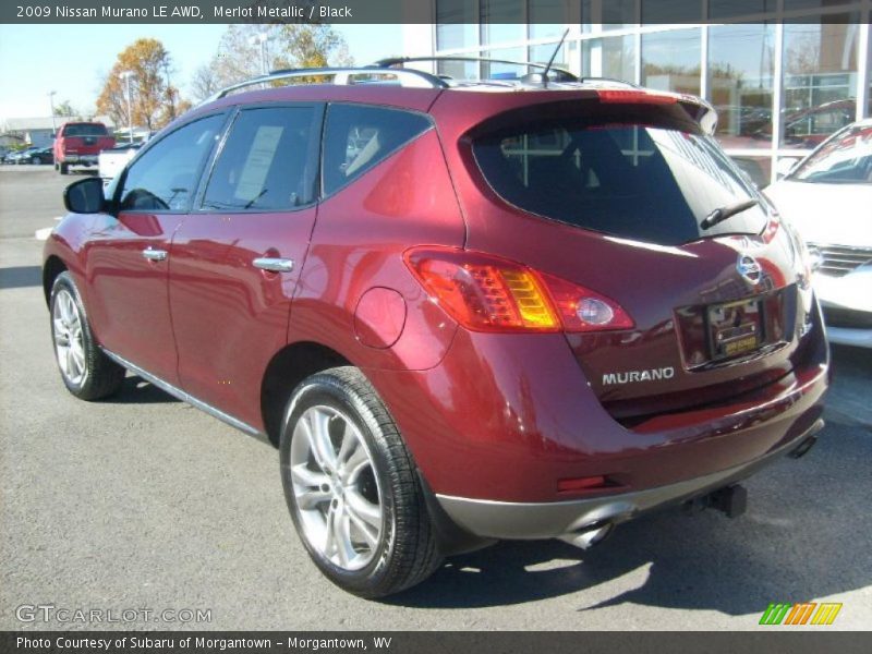 Merlot Metallic / Black 2009 Nissan Murano LE AWD