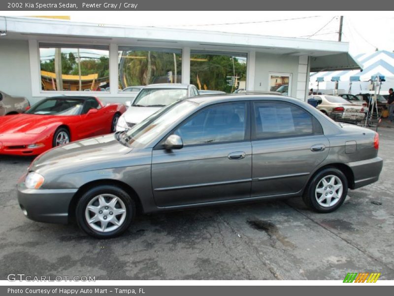 Pewter Gray / Gray 2002 Kia Spectra Sedan