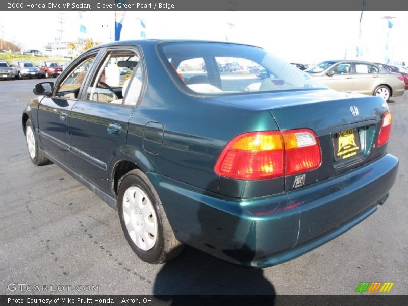 Clover Green Pearl / Beige 2000 Honda Civic VP Sedan