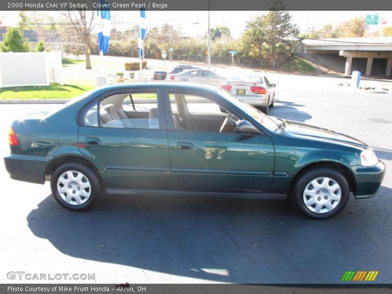 Clover Green Pearl / Beige 2000 Honda Civic VP Sedan