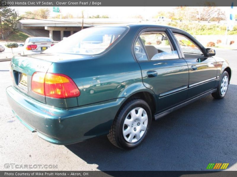 Clover Green Pearl / Beige 2000 Honda Civic VP Sedan
